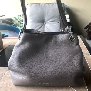 Grey Michael Kors Pebbled Leather Tote